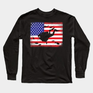 Scuba diving american flag Long Sleeve T-Shirt